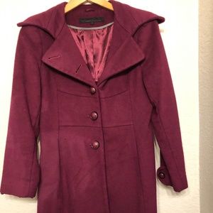 Kenneth Cole purple long pea coat size 6
